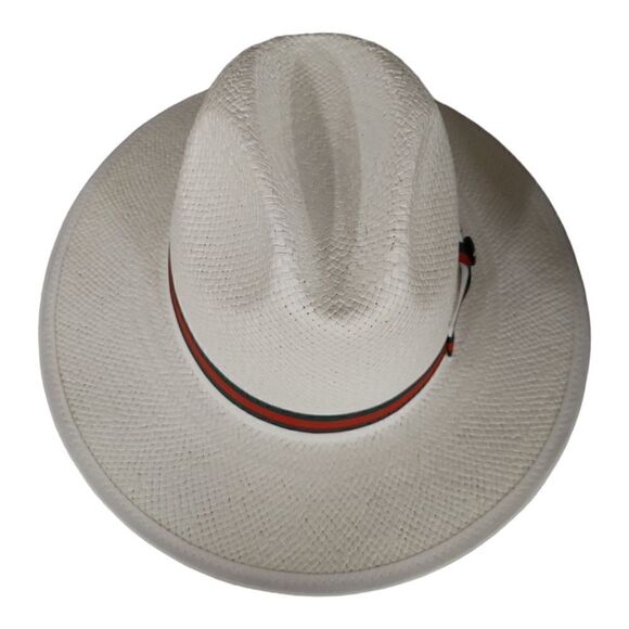 MEN'S BRUNO CAPELO VALENTINO COLLECTION STRAW FEDORA HAT FLAT WIDE 3" BRIM VA400 - Picture 5 of 8